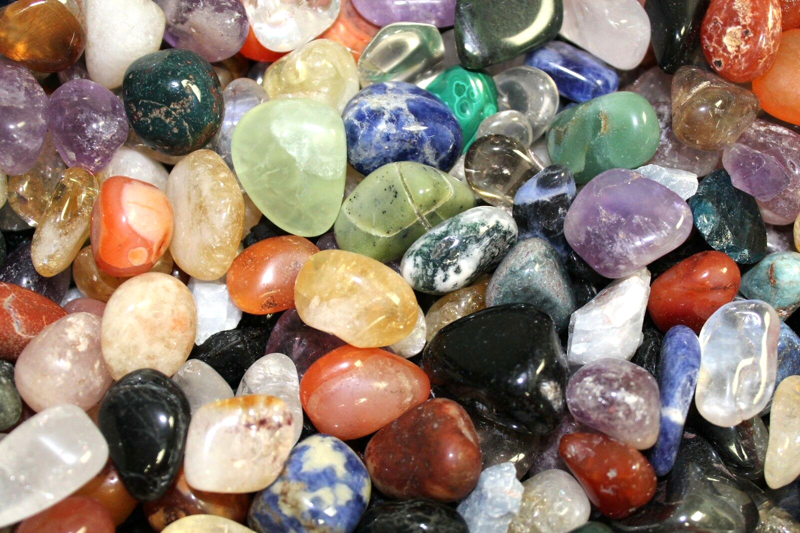 Assorted Mixed Tumbled Stones HUGE 10 lb Wholesale Bulk Lot MEDIUM Reiki Mix