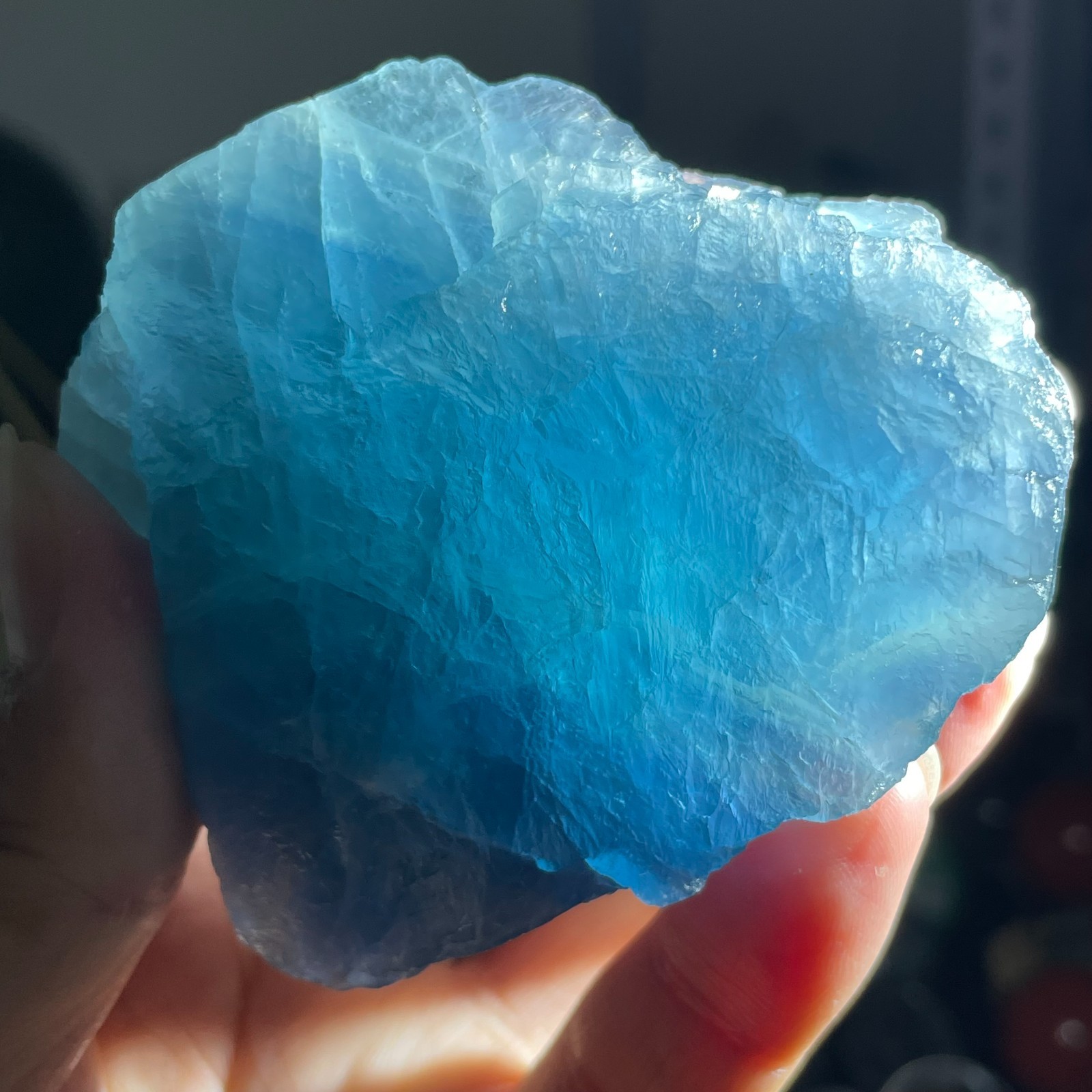 305g Natural Rough Dark Blue Fluorite Quartz Crystal Raw Stone Specimen Healing