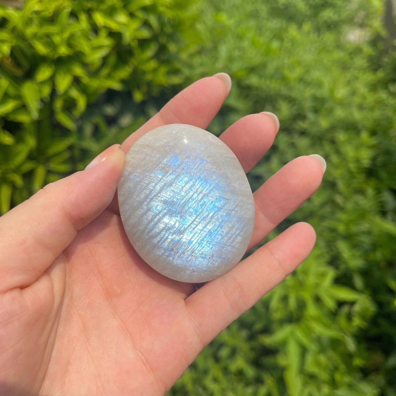 Natural Rainbow Moonstone Crystal Palm Stone Tumbled Stone Home Decor Gift