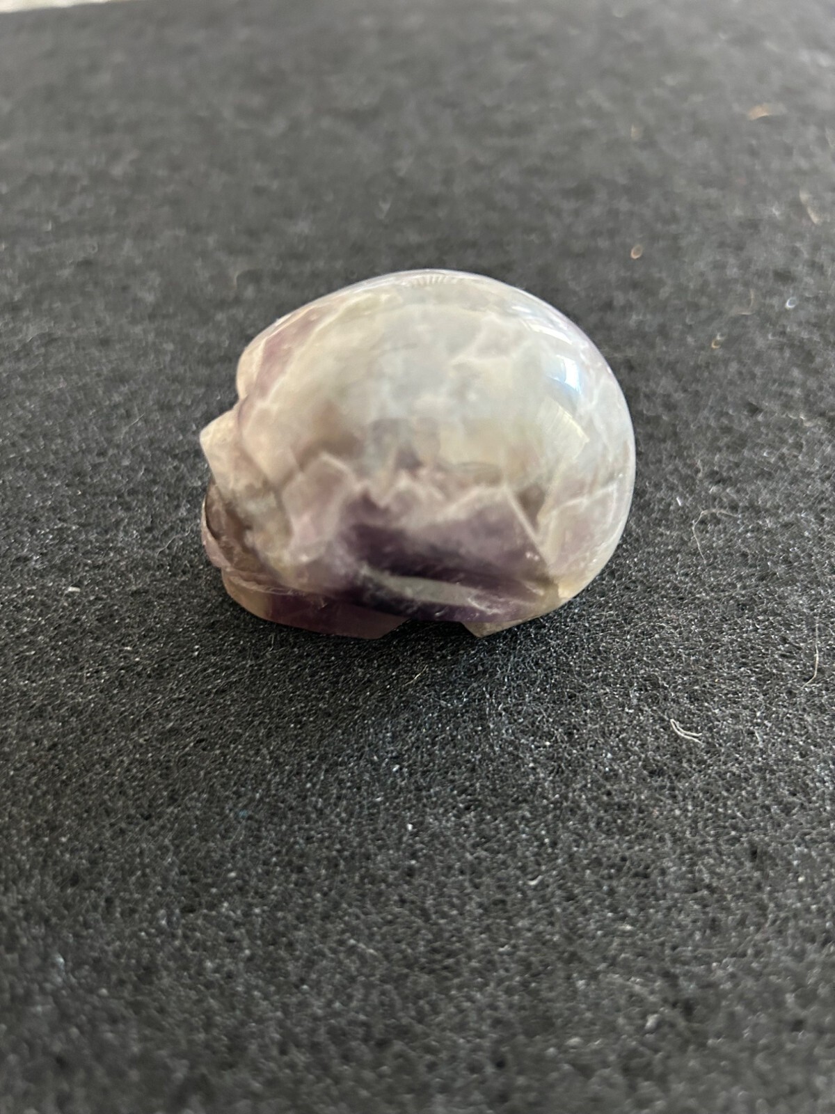 Amethyst Crystal Carved Skull Figurine Small Purple Collectible Solid Piece