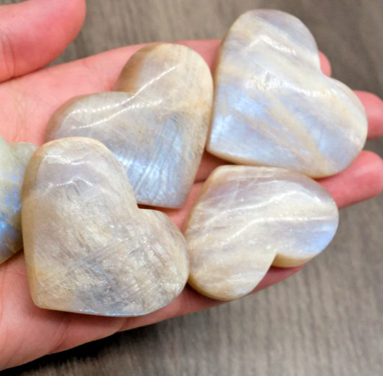 Original Rainbow Moonstone Heart Stone Moonstone Stone Birthday Gift Home Decor