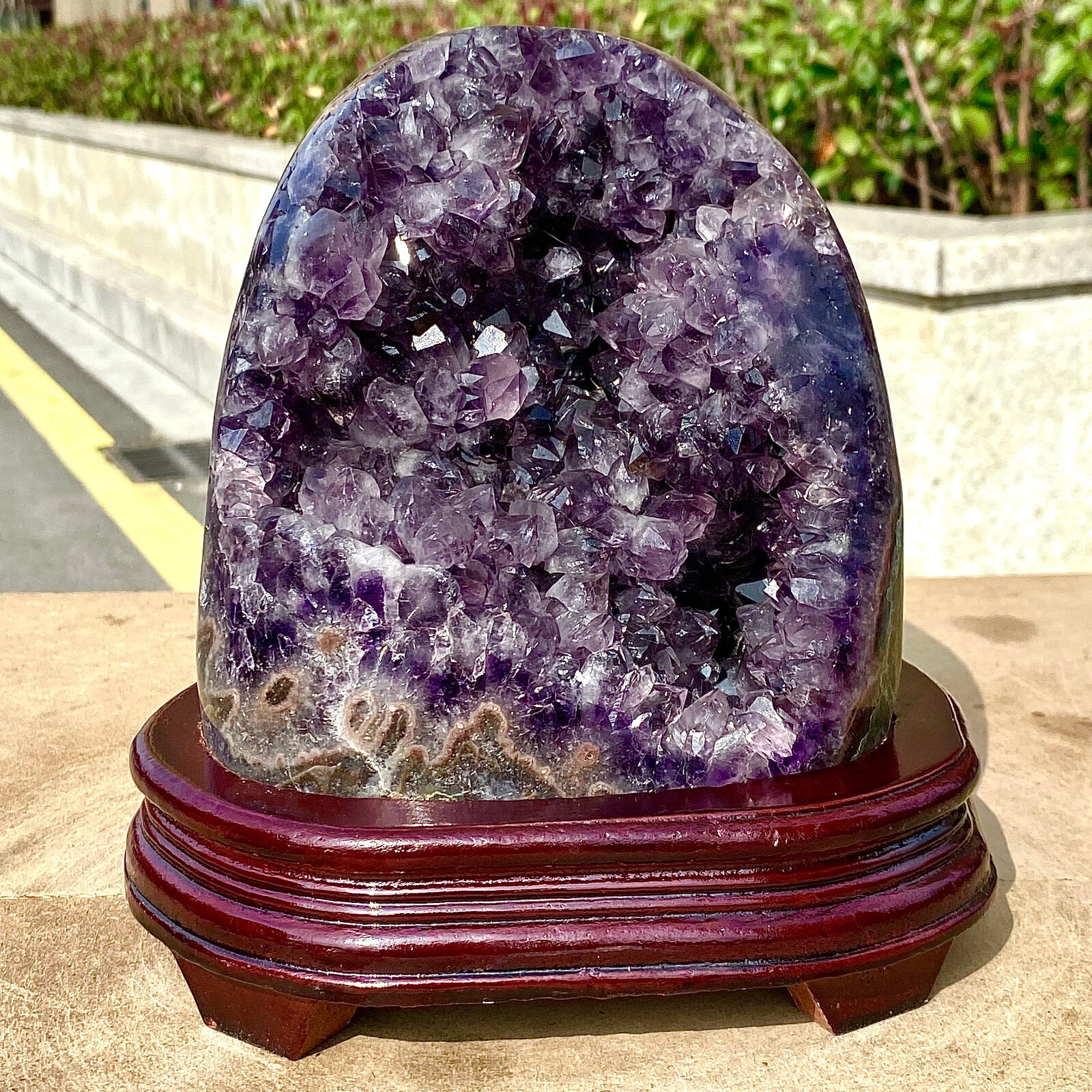 10.34LB Natural Uruguayan Amethyst Quartz Cave Geode Crystal Healing+base