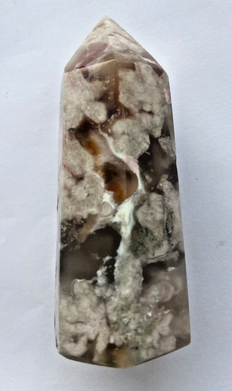 Flower Blossom Agate Crystal Tower Point 7-8cm Obelisk HIGH QUALITY DRUZY Polish