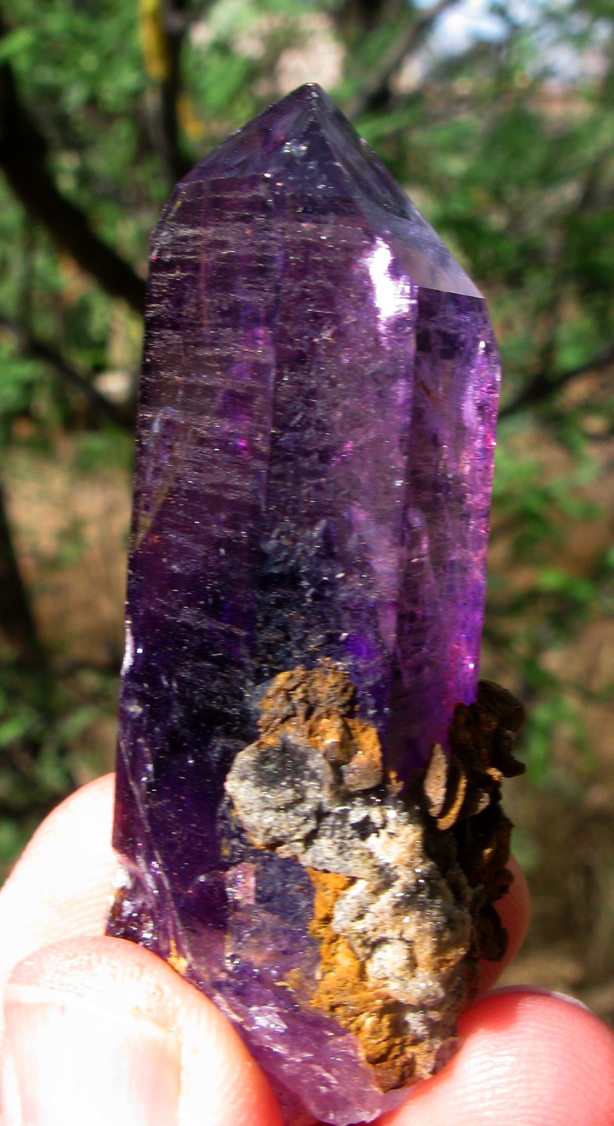 AMETHYST ENHYDRO Natural Crystal Point 2x Moving Water Bubble BRANDBERG Lemurian