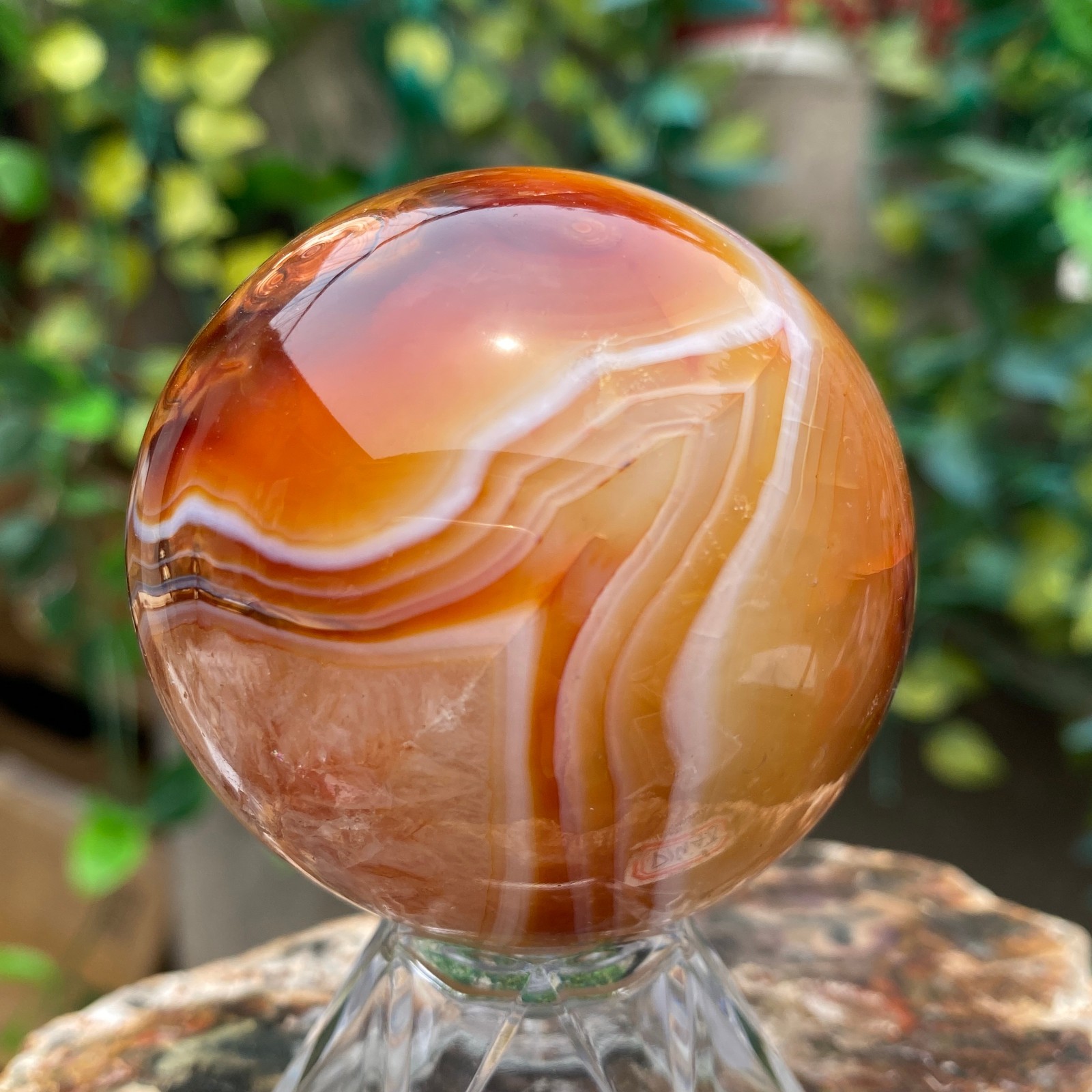 290g Natural red striped agate crystal ball mineral specimen Sphere