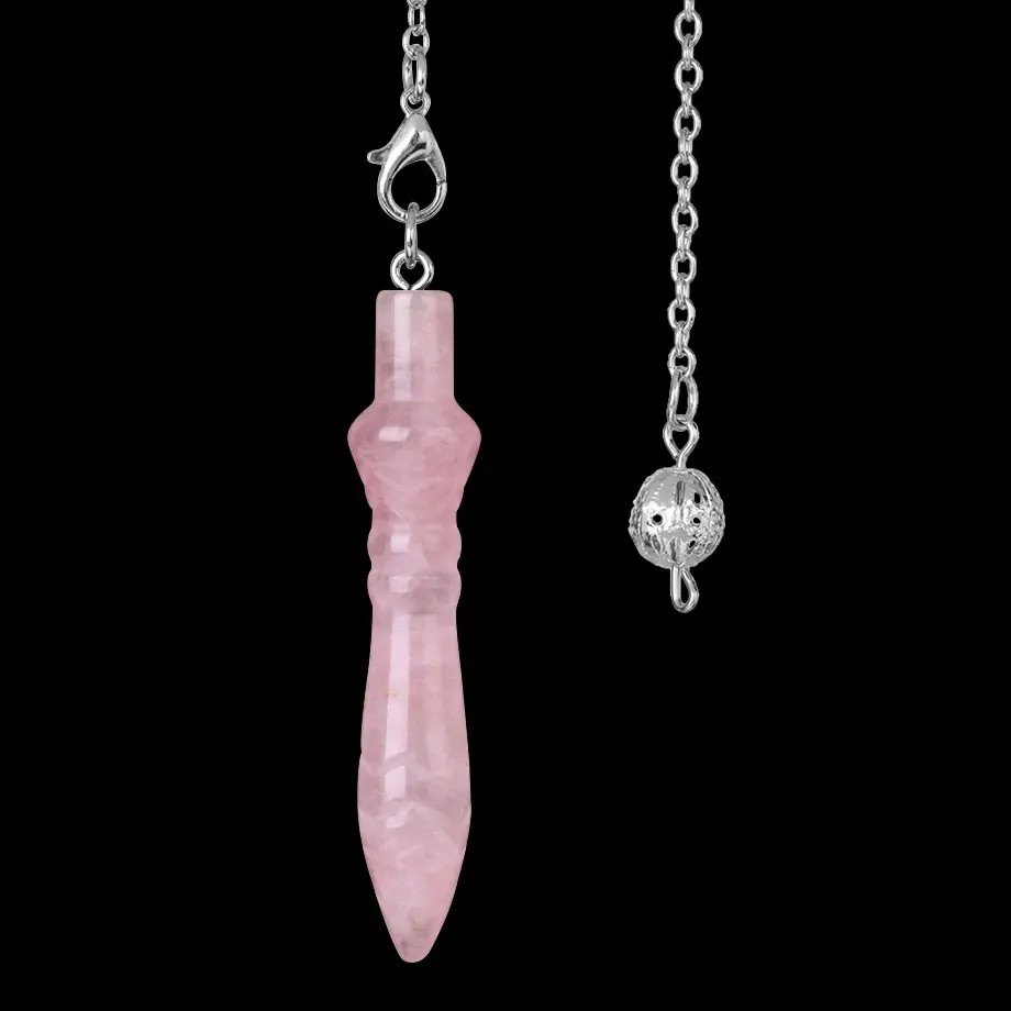 Natural Stone Pendant Egyptian Crystal Pendulum for Divination Dowsing Reiki Pin