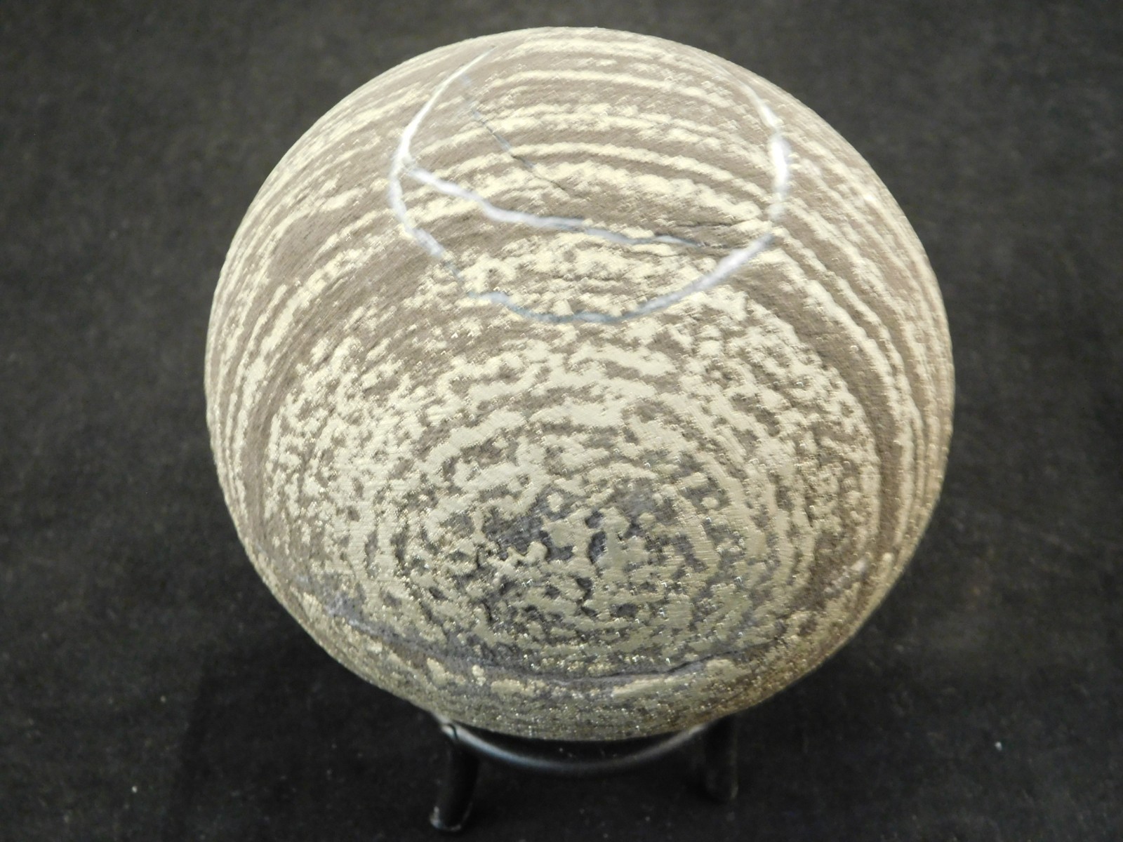 BIG! 100% Natural Ringed PYRITE Concretion From China! With Stand 1241gr