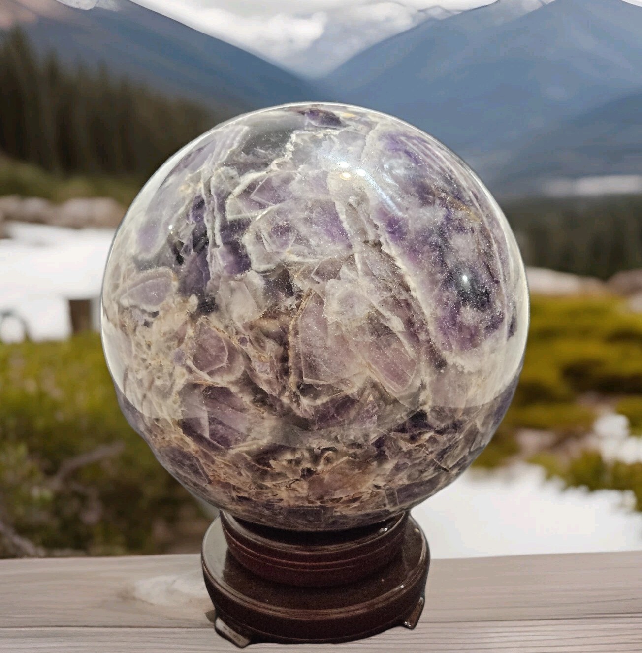 4705g Natural Dreamy Amethyst Sphere, Large 10+lb Quartz Crystal Ball, Healing