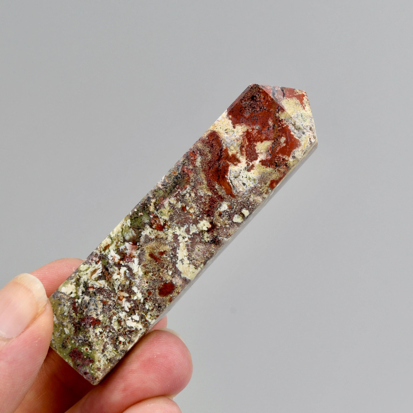 3in Rare Red Garden Agate Crystal Tower, Intricate Red Moss Agate, Indonesia