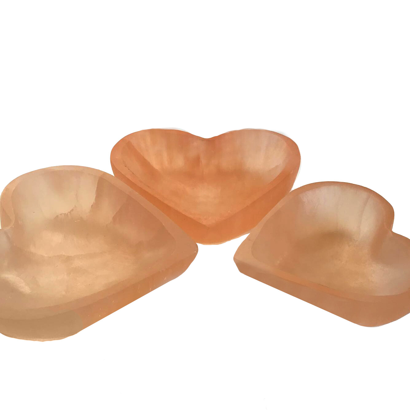 XL Selenite “Charging” Bowl Heart Peach Crystal Stone Reiki CHARGED Healing Clea