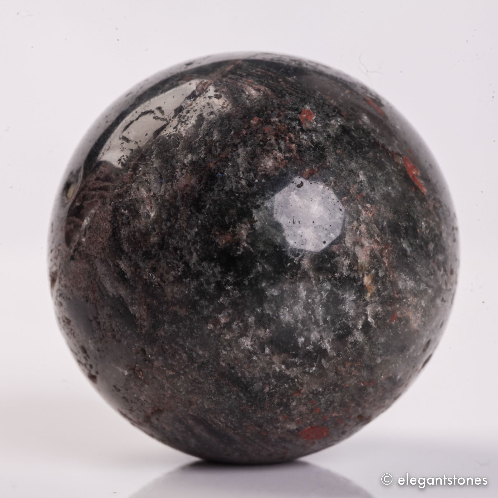 66g37mm Natural Garden/Phantom/Ghost/Lodolite Quartz Crystal Sphere Healing Ball