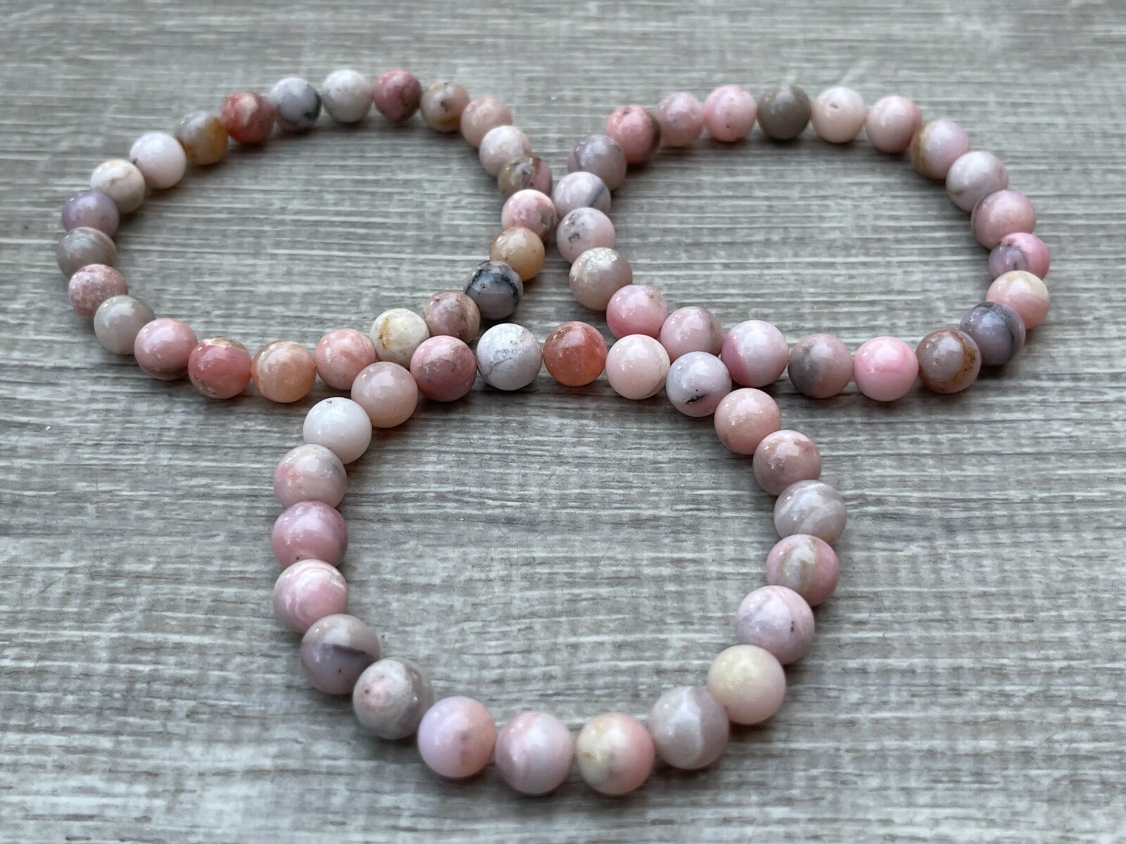 Grade A++ Pink Opal Crystal Bead Bracelet 8mm, Genuine Pink Opal Bracelet