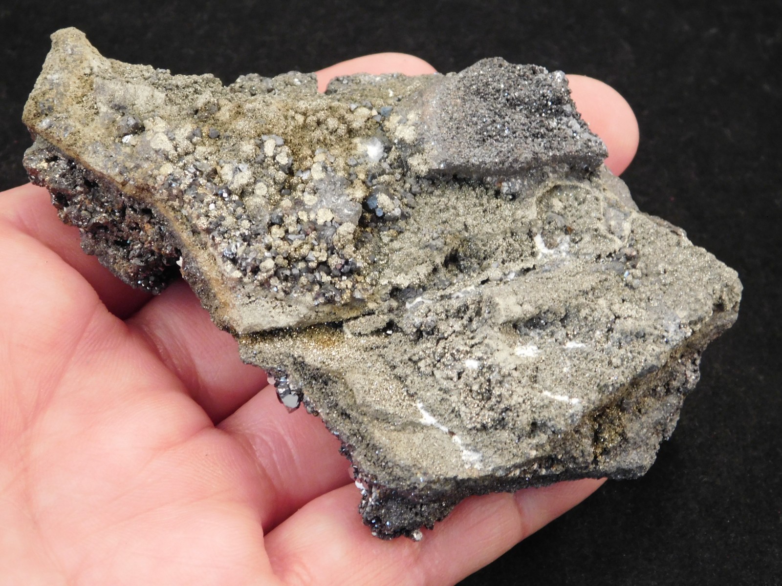 Larger RHOMBIC GALENA Crystal Cluster with Druzy Pyrite 100% Natural Peru 233gr