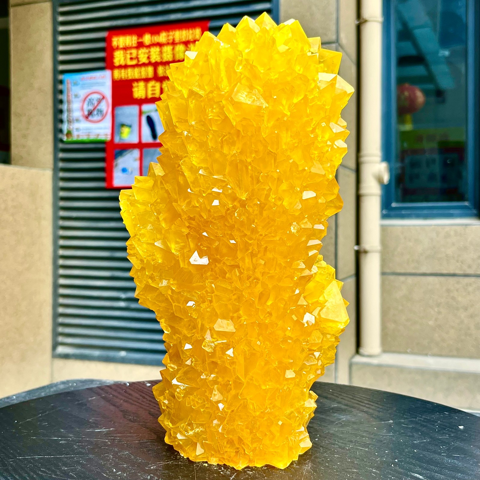 8.03LB Yellow Ghost Phantom Crystal Cluster Flower Raw Crystal Heal Quartz Decor