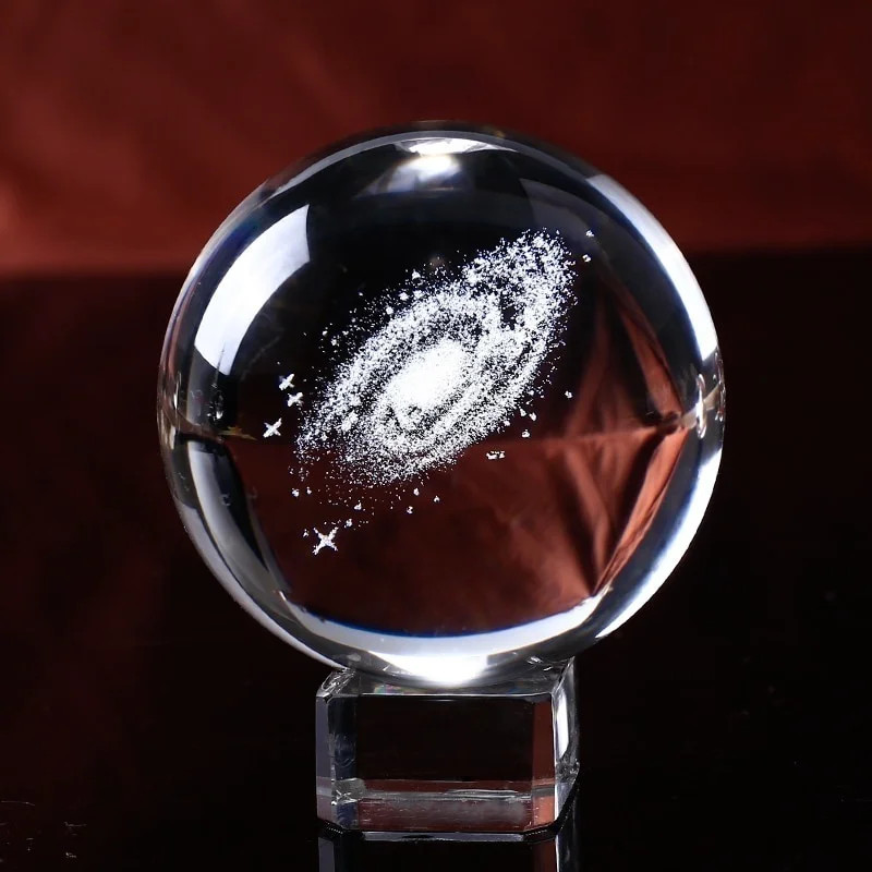 6CM Diameter Globe Galaxy Miniatures Crystal Ball 3D Laser Engraved Glass