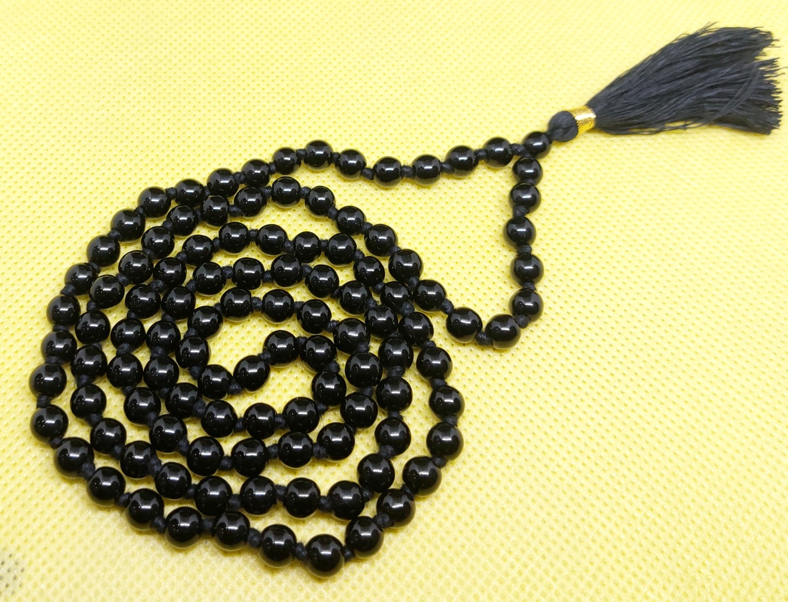 Black Onyx Mala 109 Beads 5mm Meditation Necklace Prayer Yoga Japa Mala