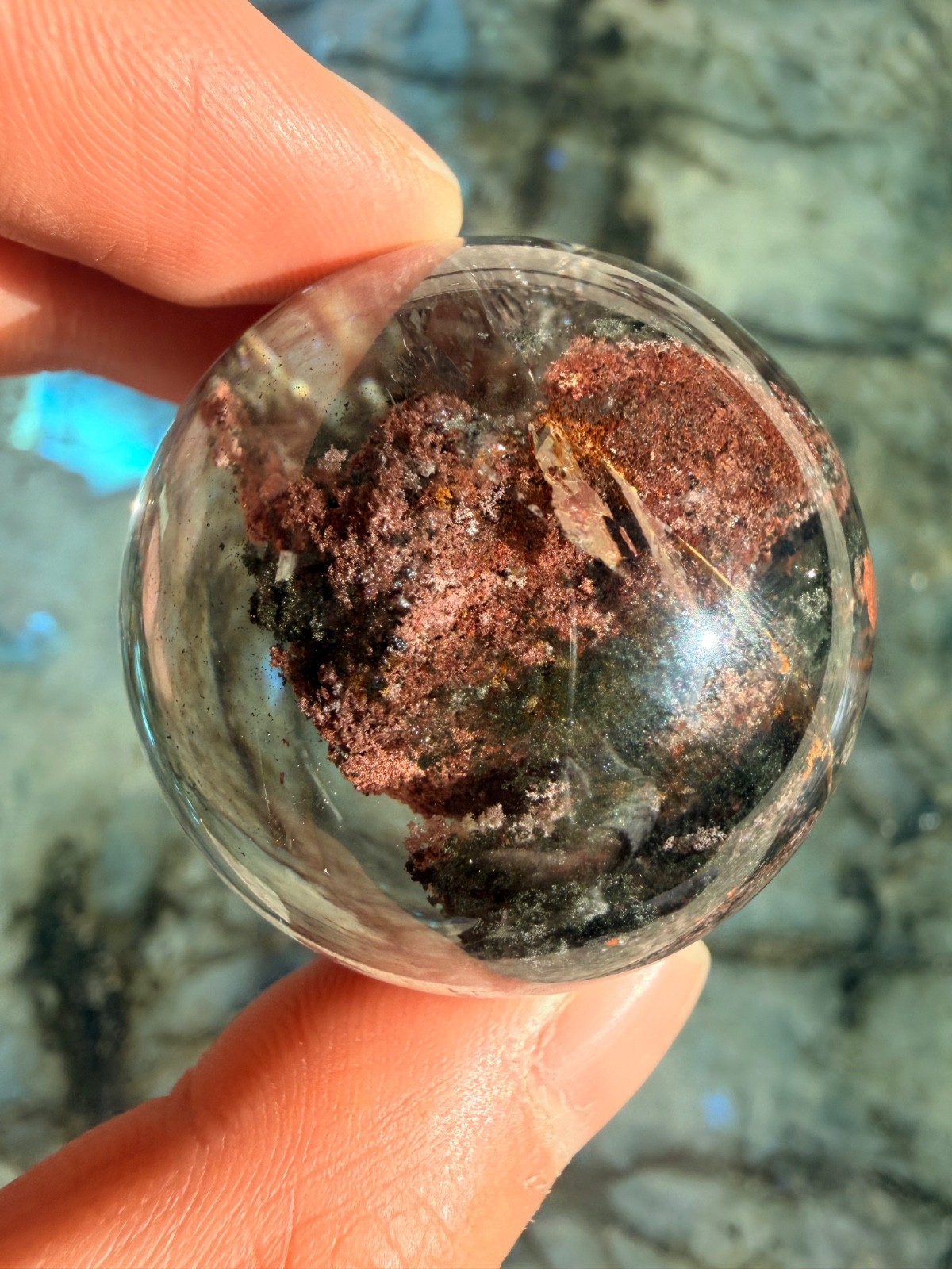 Top Grade Rare Rouge Pink Garden Quartz Sphere From Brazil, 1.5″ | High Clarity