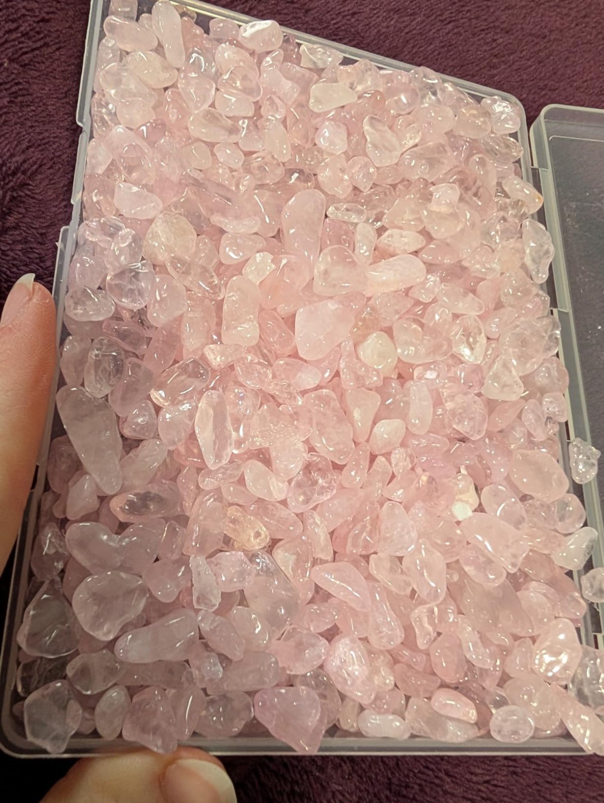Rose Quartz Crystals 1lb Pink Crushed Chips Bulk Tumbled Stones Irregular Shaped