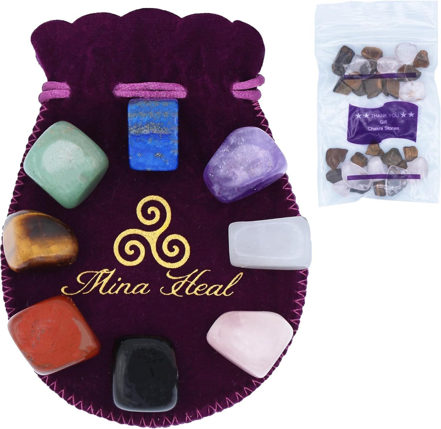Healing Chakra Stone Set of 8 – Tumbled Crystals for Meditation and Protection