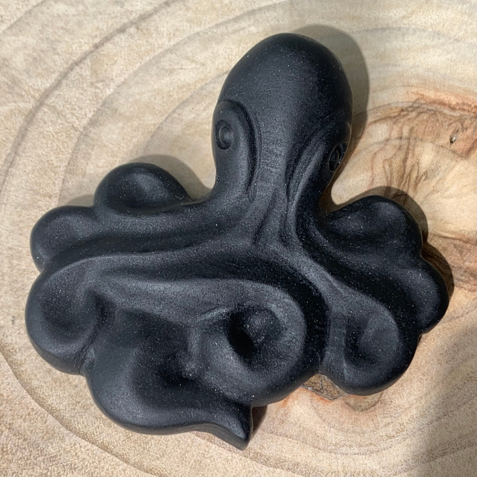 62G Natural Obsidian Stone Carved Octopus Quartz Crystal Carving Healing