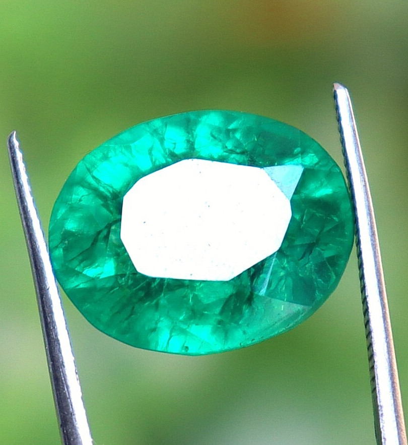 Green Emerald Certified Natural Colombian Oval Cut Loose Gemstone 10.55 Ct