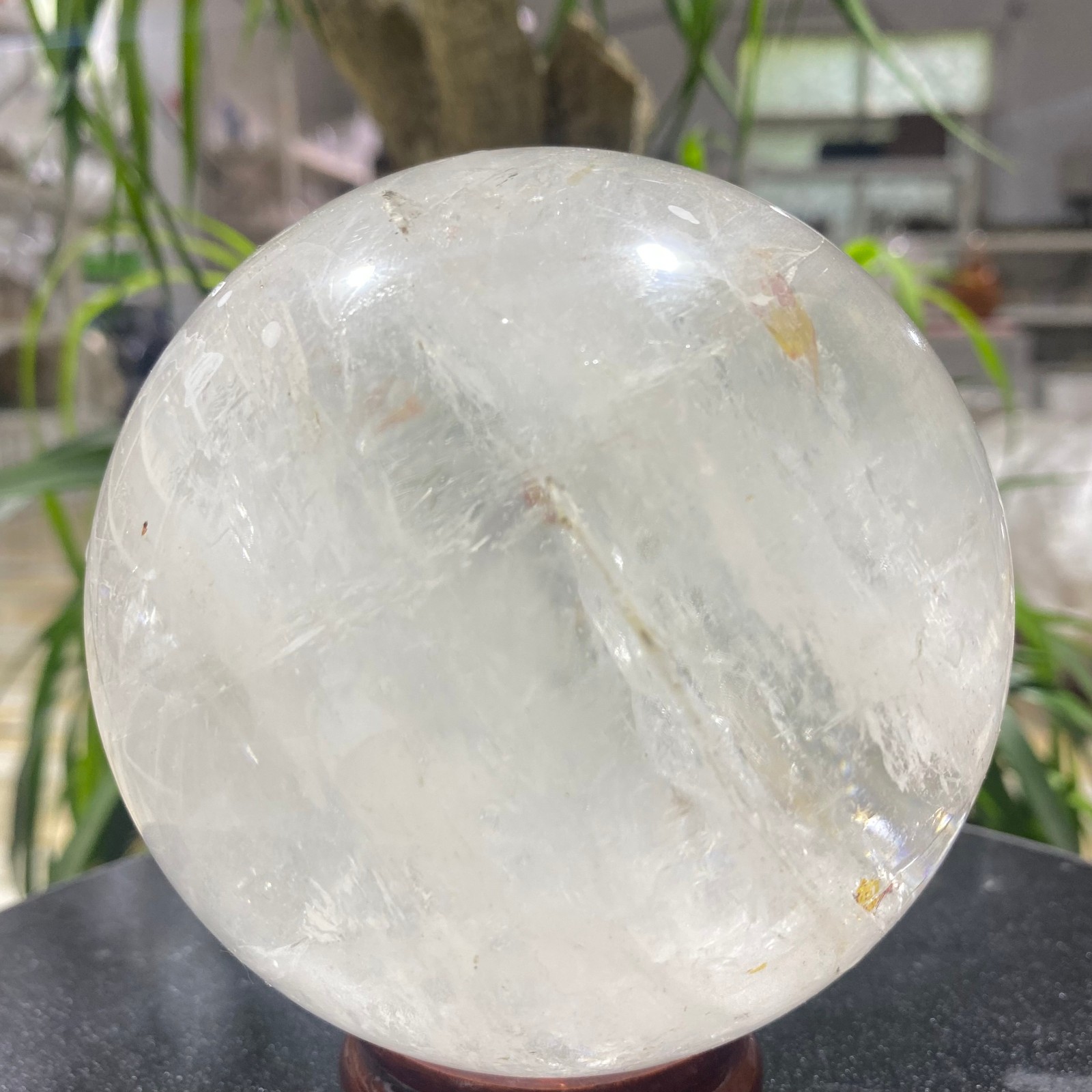 3.52LB white crystal transparent quartz crystal ball Reiki repair