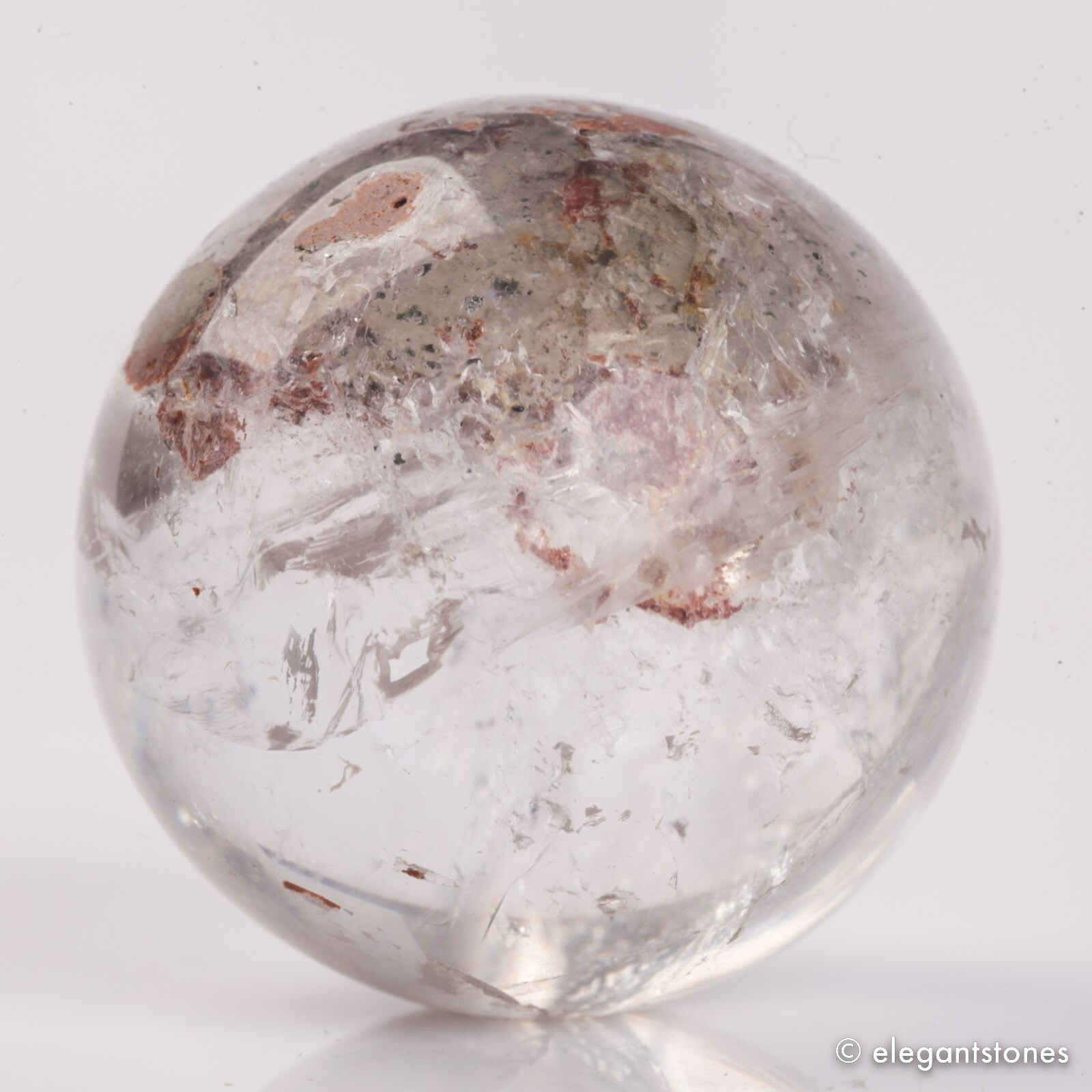 61g35mm Natural Garden/Phantom/Ghost/Lodolite Quartz Crystal Sphere Healing Ball