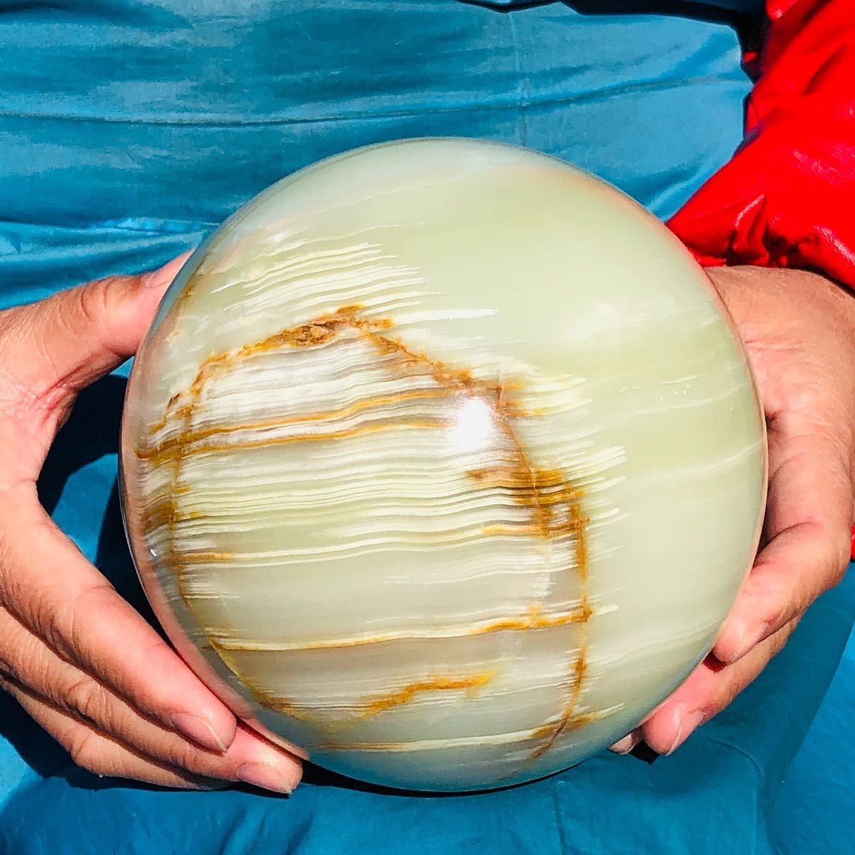 9.17LB Natural Afghan Jade Sphere Polished Crystal Healing Ball Home Reiki
