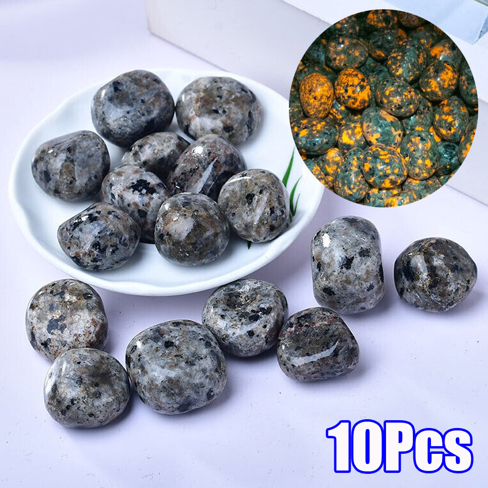 10PCS Natural Yooperlite Tumbled Stone UV Reactive Sodalite Gemstone Home Decor