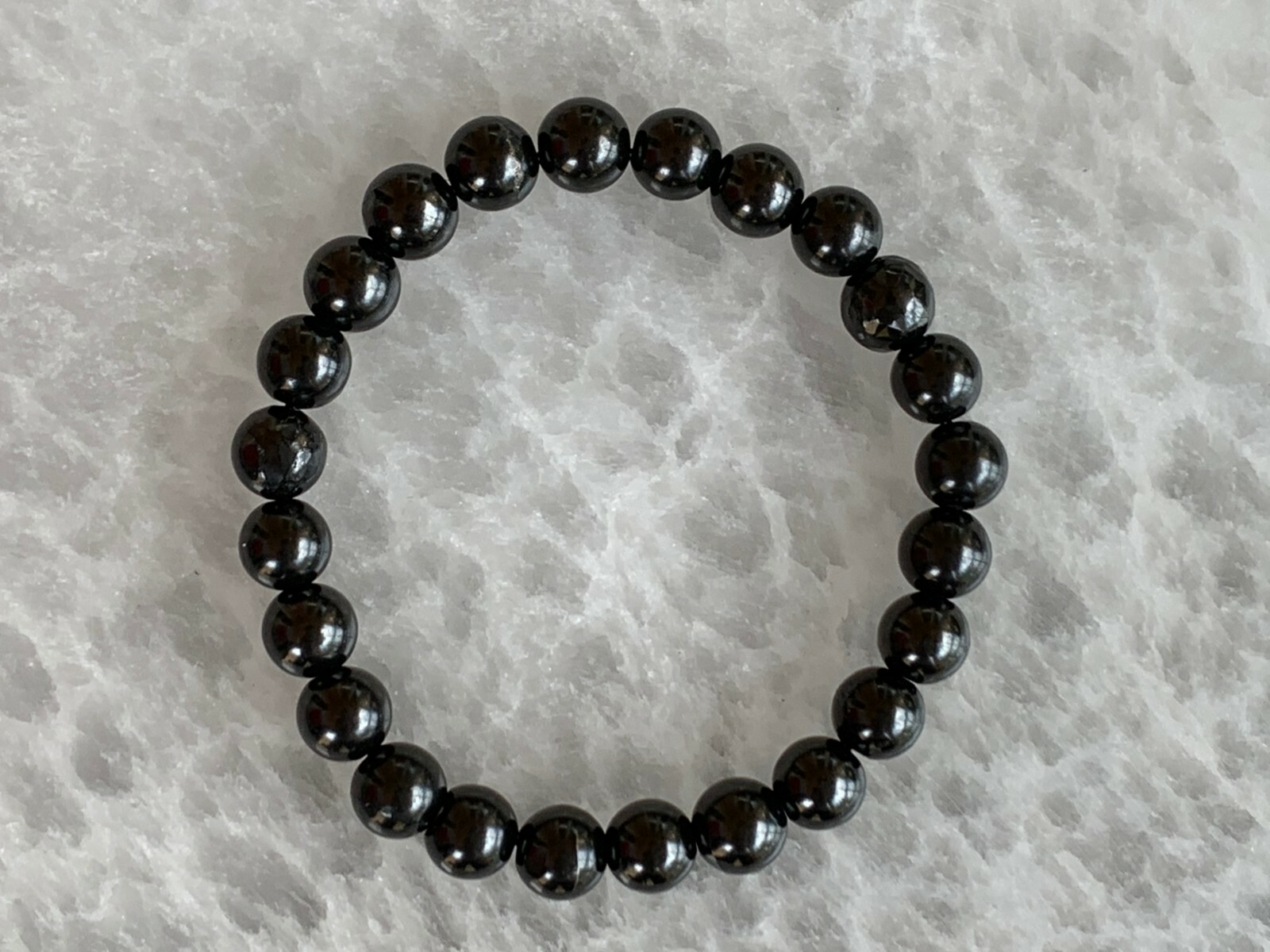 8mm Shungite Bracelet, Shungite Beads, Stretch Bracelet,Radiation EMF Protection