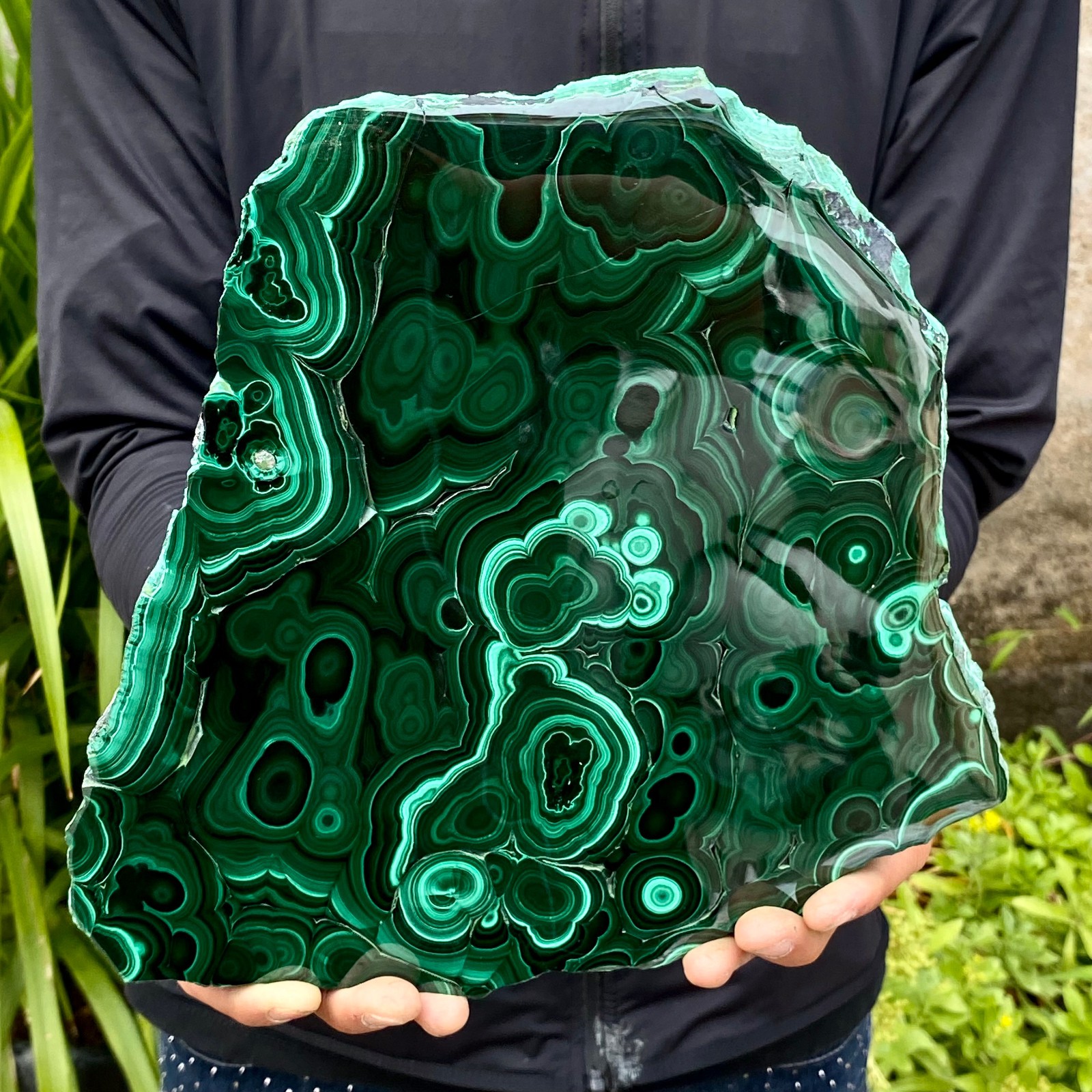 5.59LB Natural Green Malachite Slab Quartz Crystal Slice Ore Specimen Healing