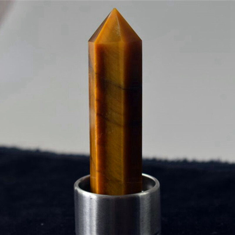 Natural Tiger’s Eye Quartz Crystal Elixir Water Bottle Cup Rock Stone Wand Reiki