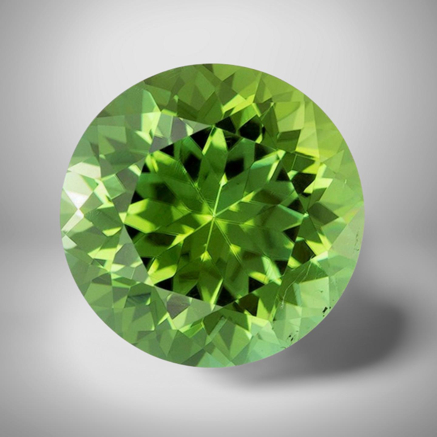 Green Tourmaline Round Cut Gemstone 5.1 Cts – 12 mm VVS Precious Jewelry Gem
