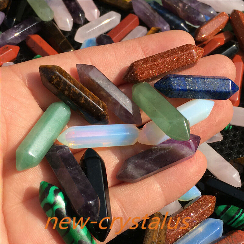 Wholesale! A Lot Natural Obelisk Quartz Crystal Wand Double Point Reiki Healing