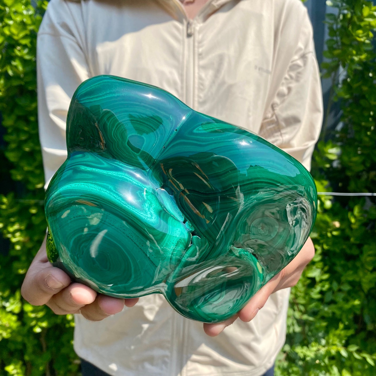 5.29LB Natural glossy Malachite transparent cluster rough mineral sample