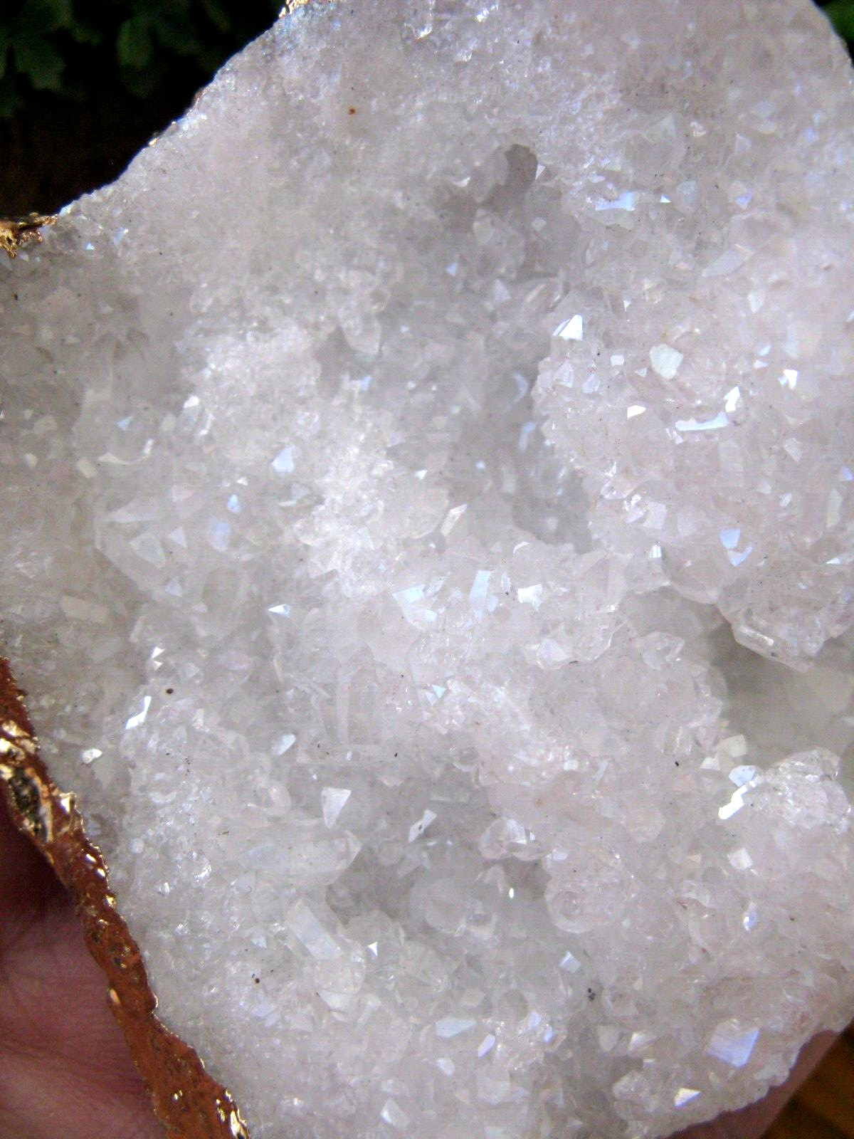 New XXL Angel Aura Natural Quartz Crystal Druzy Geode Christmas Ornament