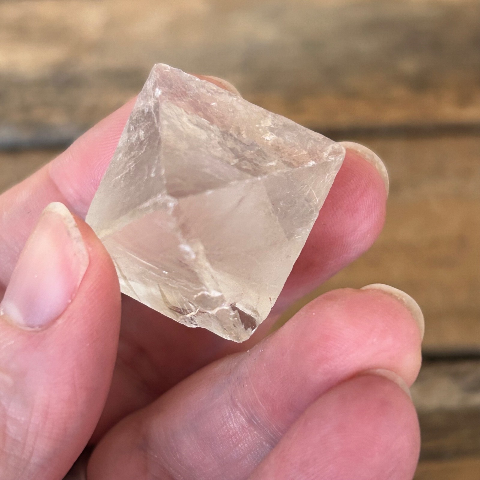 Clear Fluorite Octahedron Crystal 1.5″ Natural Fluorite Crystal Specimen Mineral