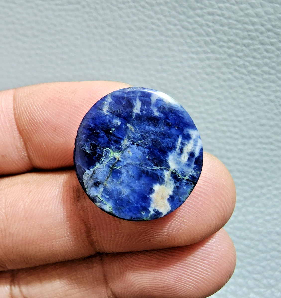 18 Crt Glowing AAA+ African Sodalite Cabochon Round Shape Loose Gemstone Jewelry