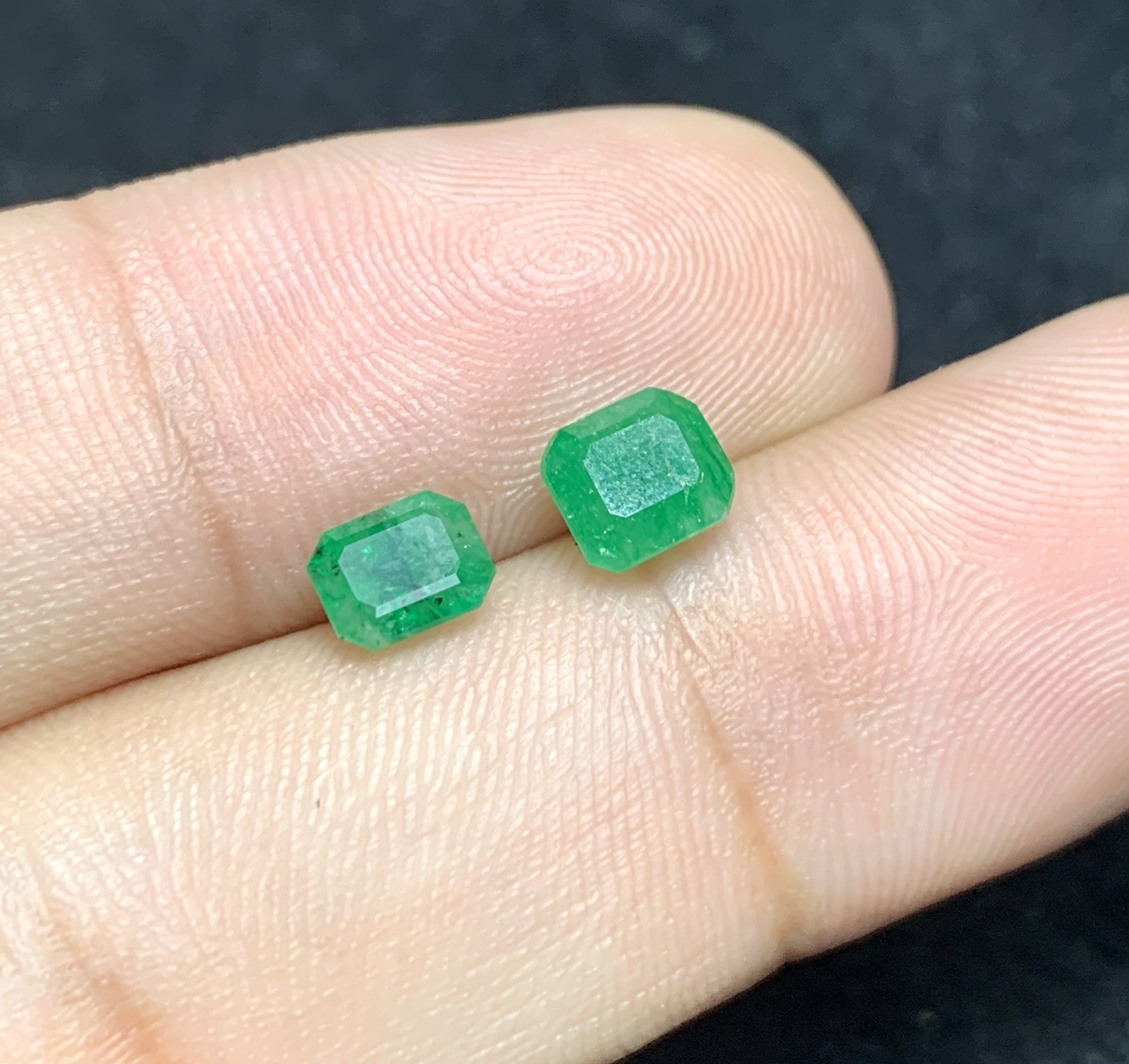 Emerald Loose Gemstone From Swat Pakistan (1.05 & 0.60 Cts)
