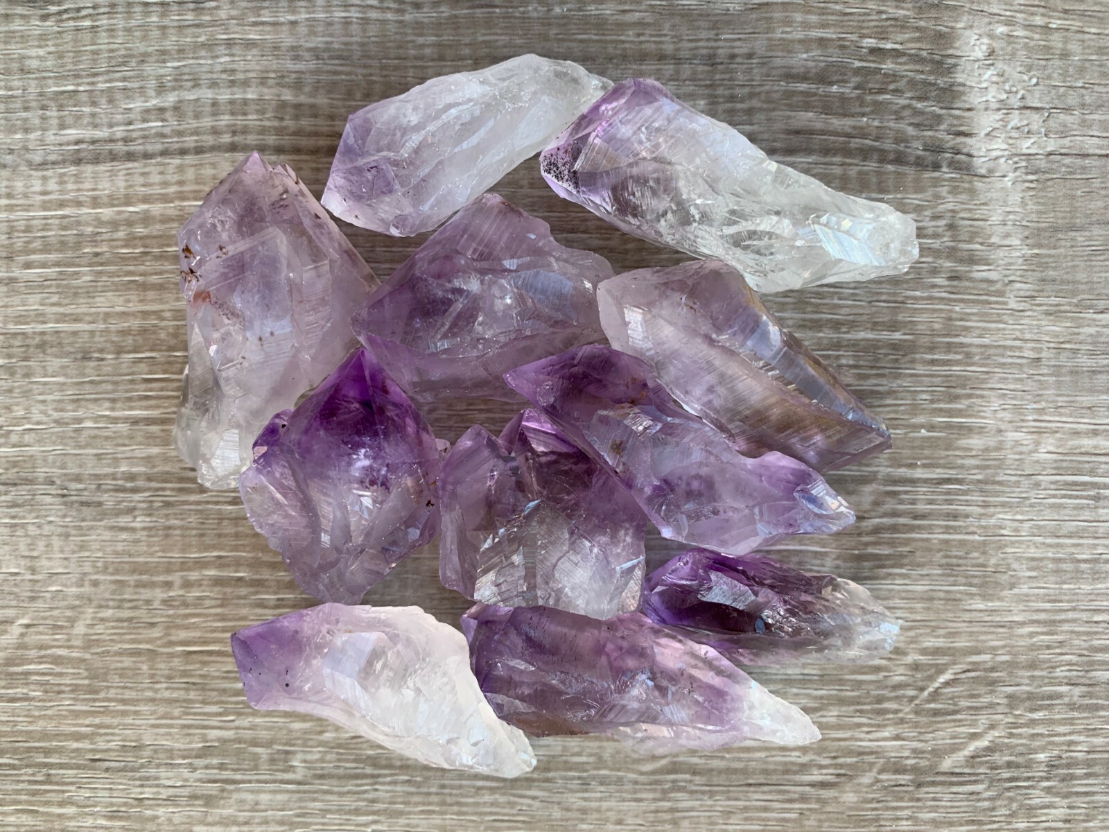 Brazilian Rough Amethyst Natural Point 0.75-2″, Wholesale Bulk Lot