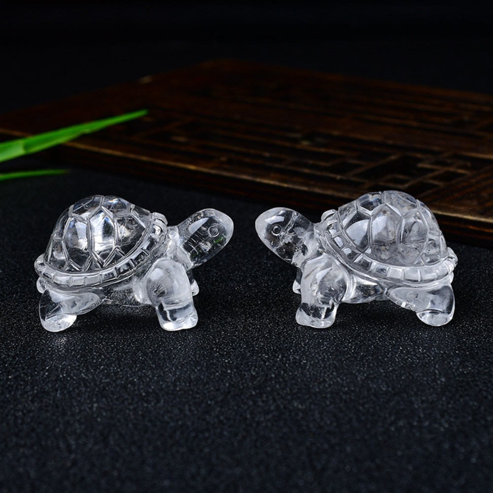 Natural Clear Quartz Turtle Carving Crystal Figurine Healing stone Decor 1pcs