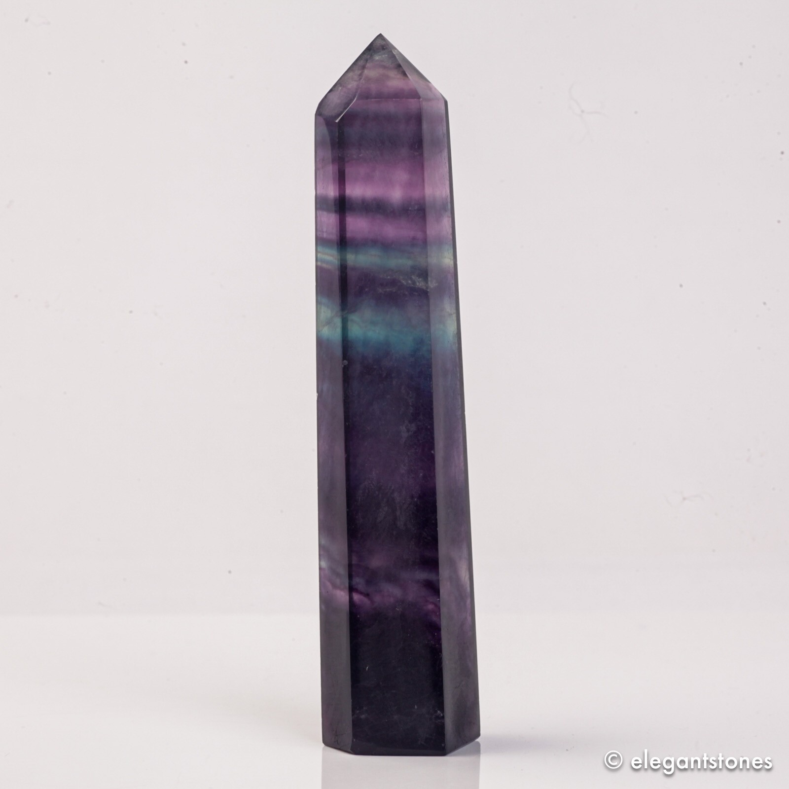 111g110mm Rainbow Fluorite Point Crystal Tower Natural Obelisk Healing Quartz