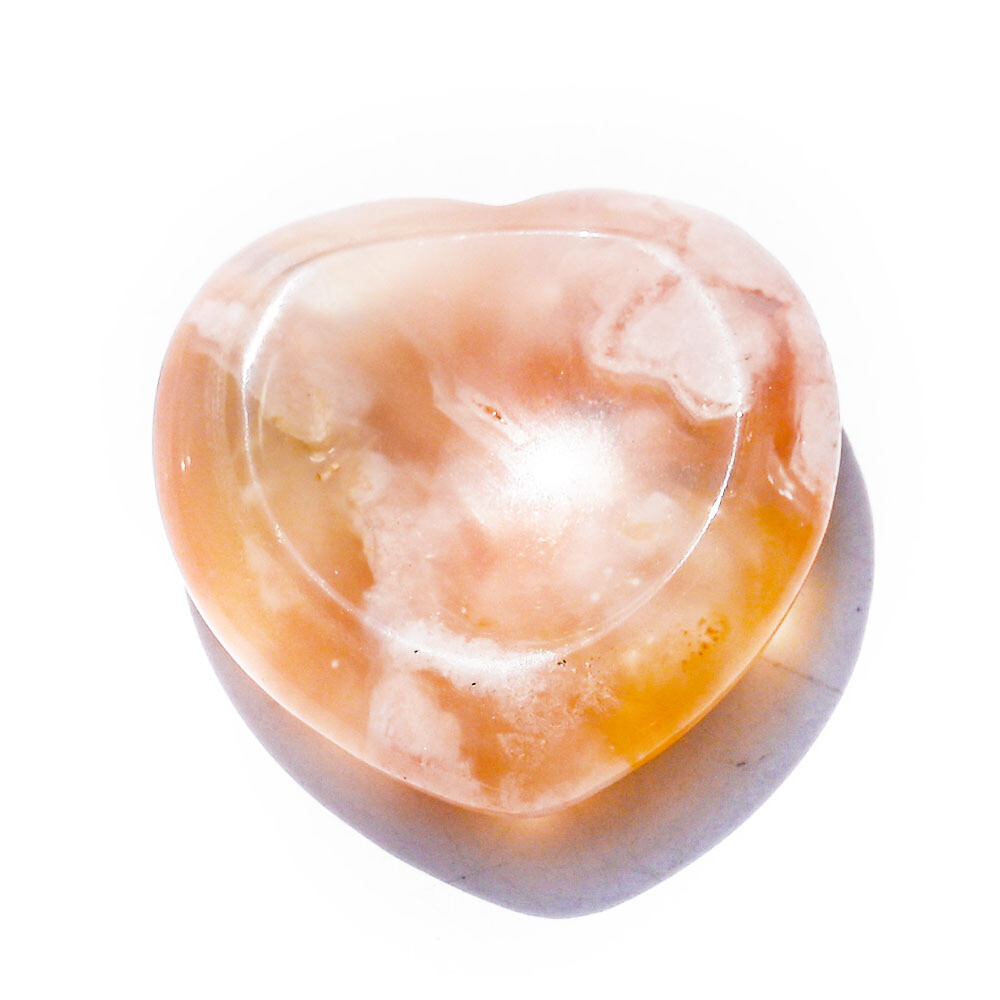 Handcarved Crystal Thumb Worry Stone for Anxiety Reiki Pocket Palm Heart Stone