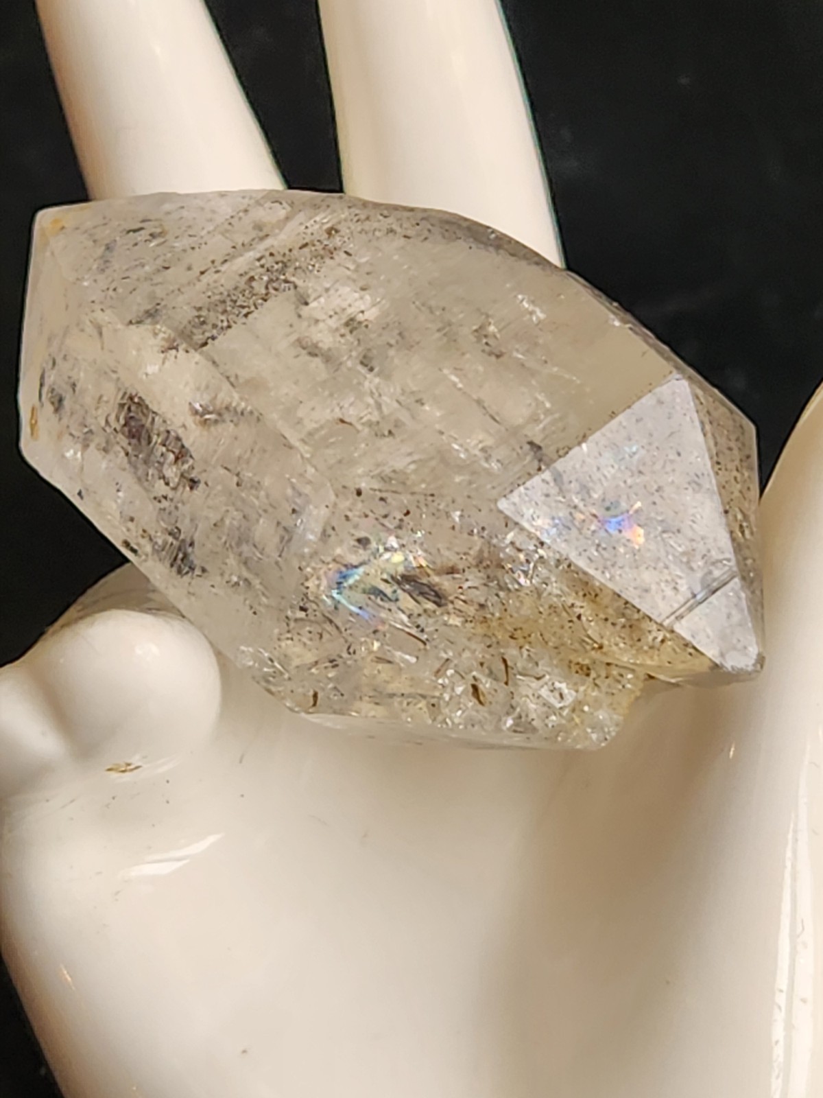 Enhydro Quartz Crystal Water Bubble Inclusion Double Terminated Rainbow Quartz