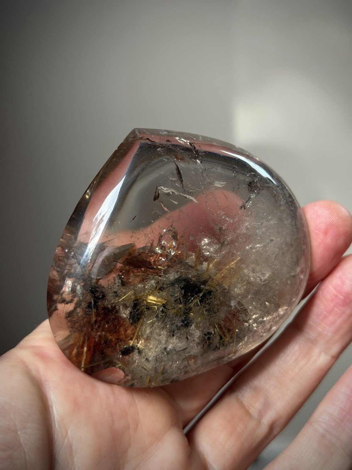Gold Star Rutilated Quartz Crystal Hematite Quartz Gold Rutile Inclusion Quartz