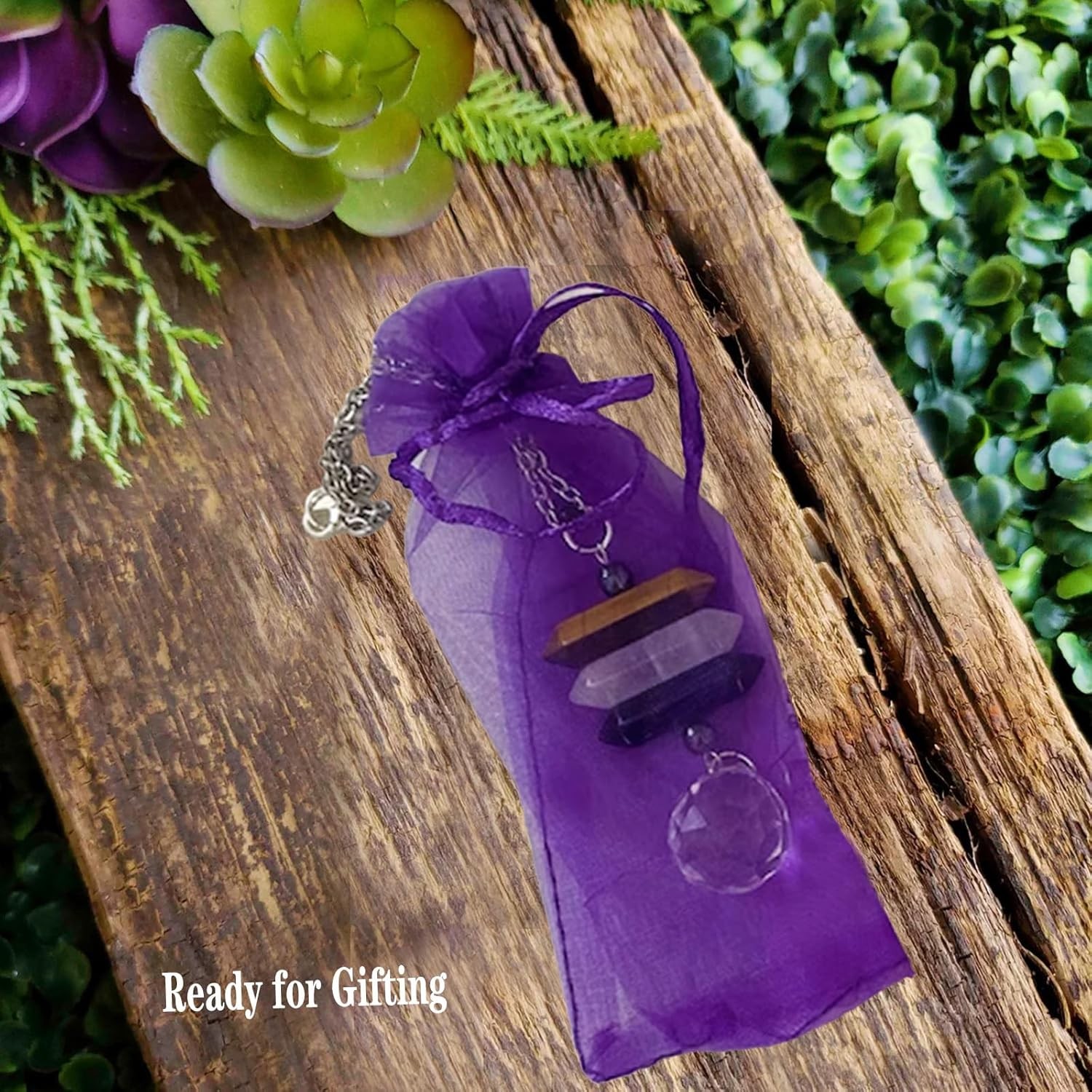 Crystal Hanging Car Charm,Cute Healing Stones Car Decor for Rear View Mirror,Boh