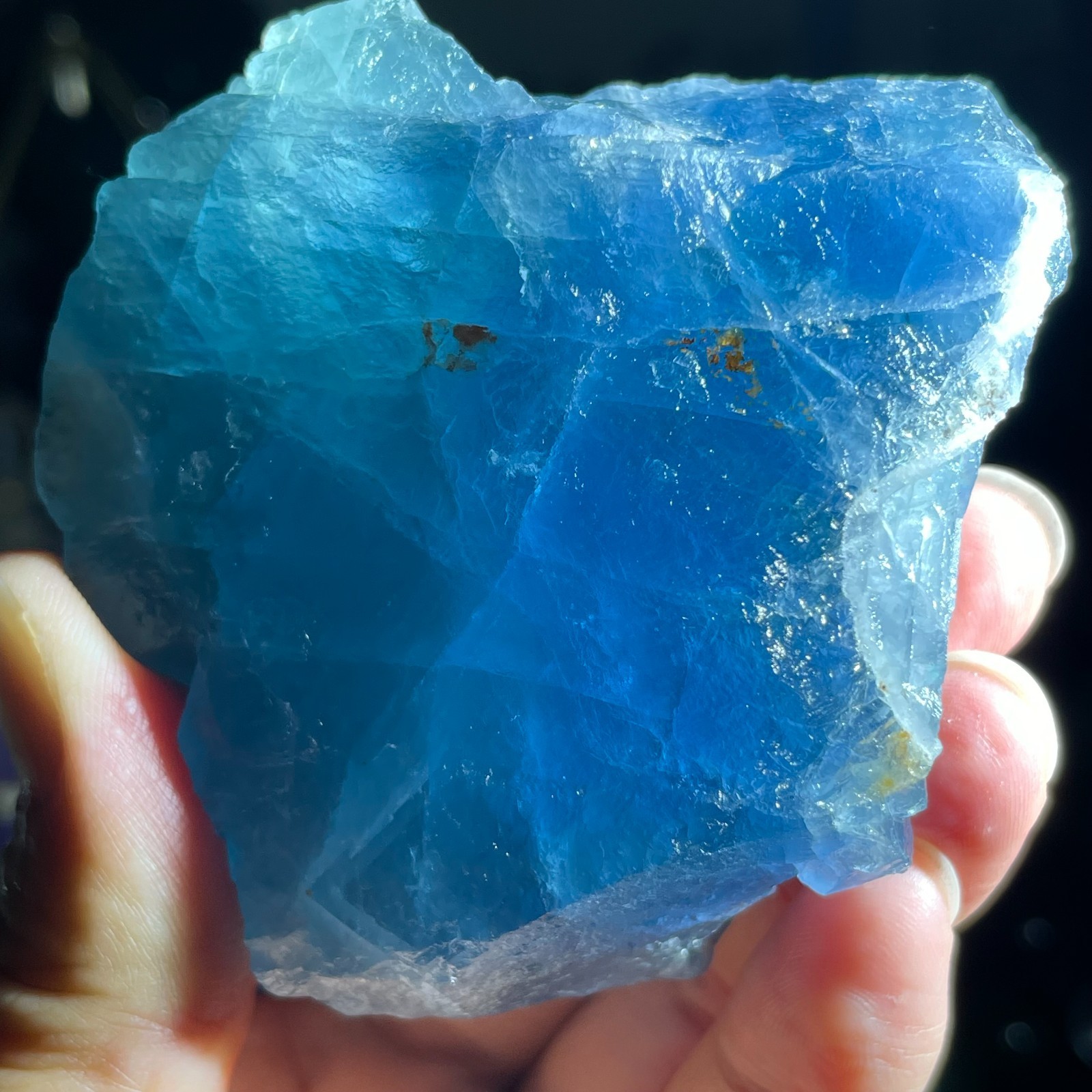 305g Natural Rough Dark Blue Fluorite Quartz Crystal Raw Stone Specimen Healing