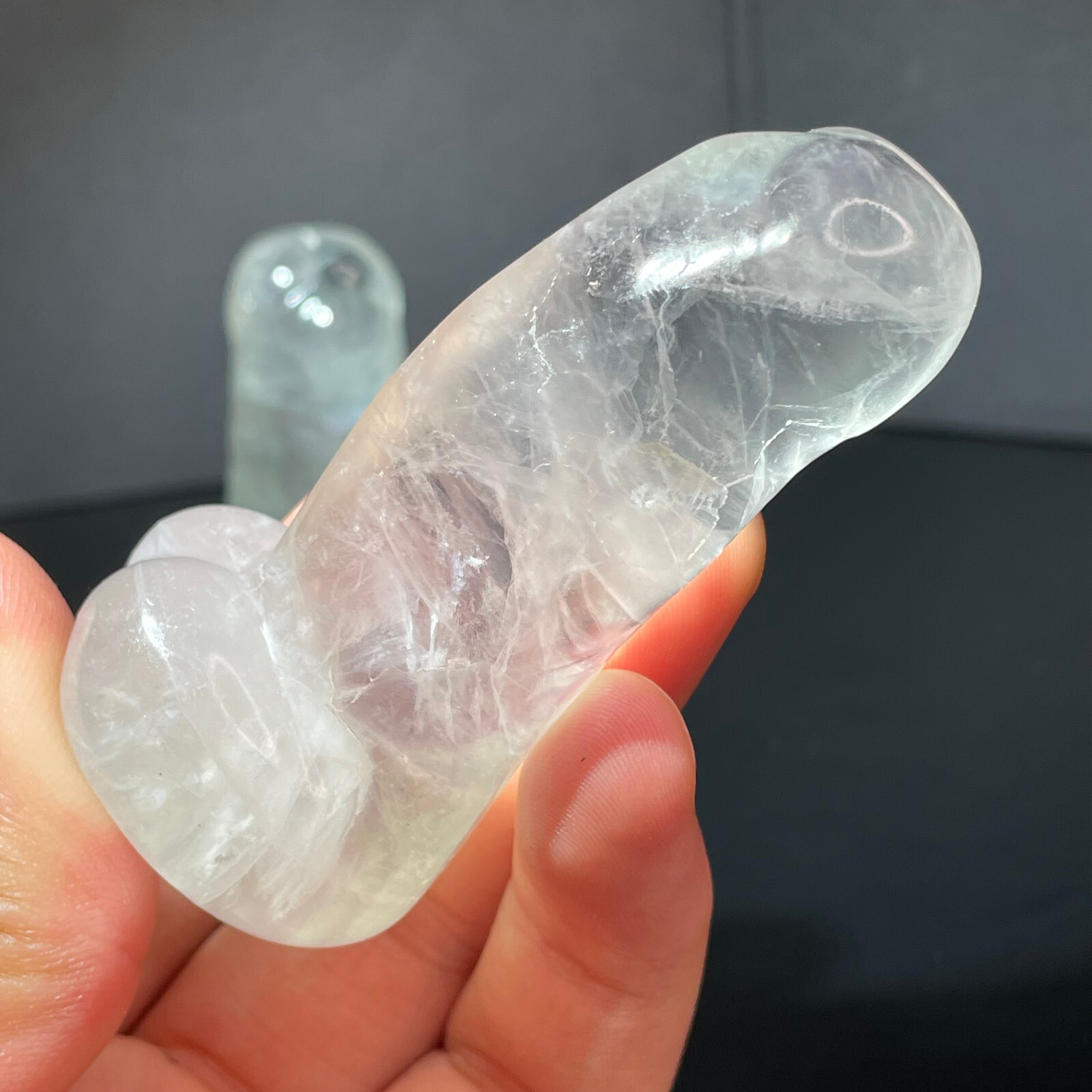 264g natural fluorite Crystal Male reproductive organs Amulet Pendant