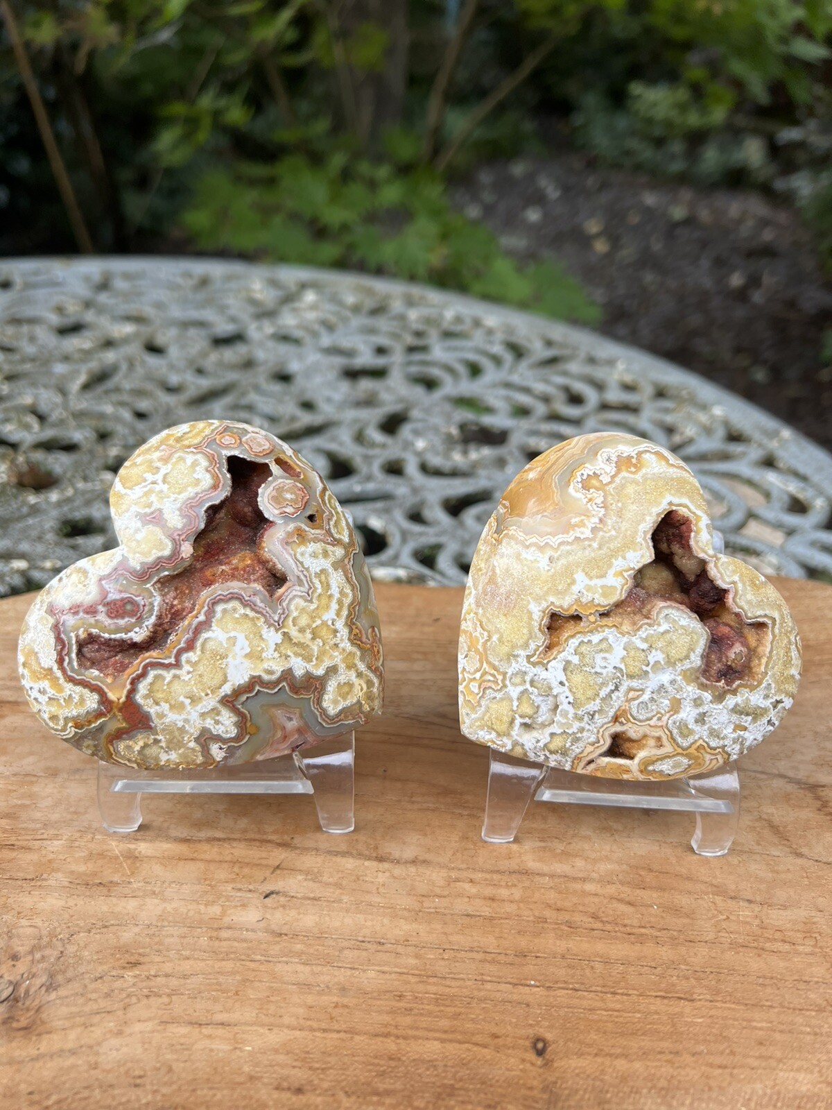 Plastic Crystal Stand Display for Hearts Slabs Slices x 2 6cm