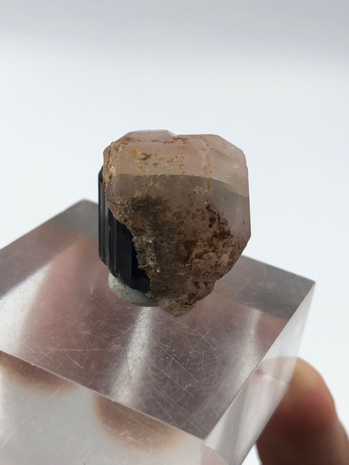 14 Grams Fluorescent Pink apatite Crystal with schorl from skardu pakistan